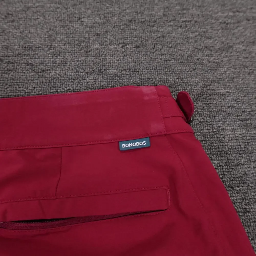 Bonobos Swim Trunks Shorts Mens Medium Red Solid 4 Inseam Mesh Lined Quick Dry